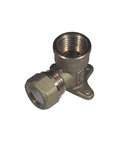 GOMITO CON FLANGIA PER RAME CON OGIVA TEFLON TIEMME 3/8 x 10