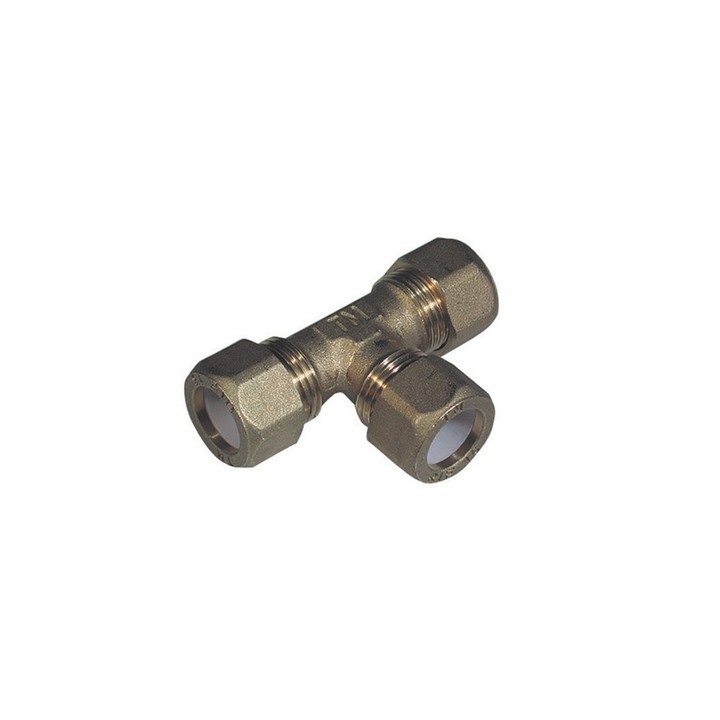 TEE CON TRE DADI PER RAME CON OGIVA TEFLON TIEMME 3/8 x 10