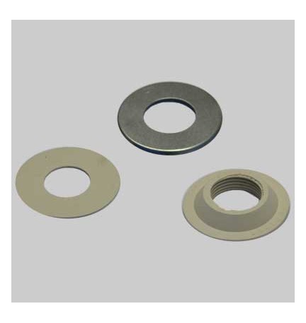 SET GUARNIZIONI 3 PEZZI IN GOMMA BIANCA BORDO ALTO - 1"1/2