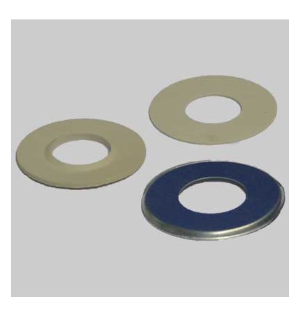 SET GUARNIZIONI 3 PEZZI IN GOMMA BIANCA BORDO BASSO - 1"1/2