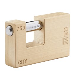 ISEO P740 LUCCHETTO CITY P/SERRANDA KA 76MM OTTONE