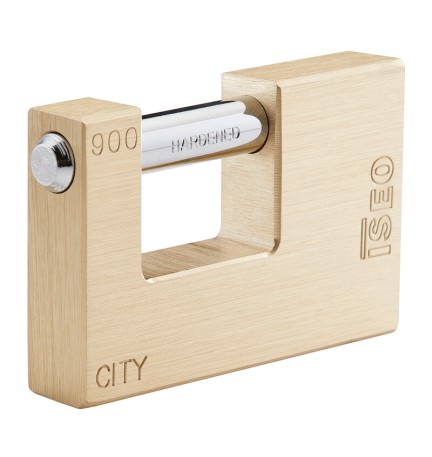 ISEO P740 LUCCHETTO CITY P/SERRANDA KA 90MM OTTONE