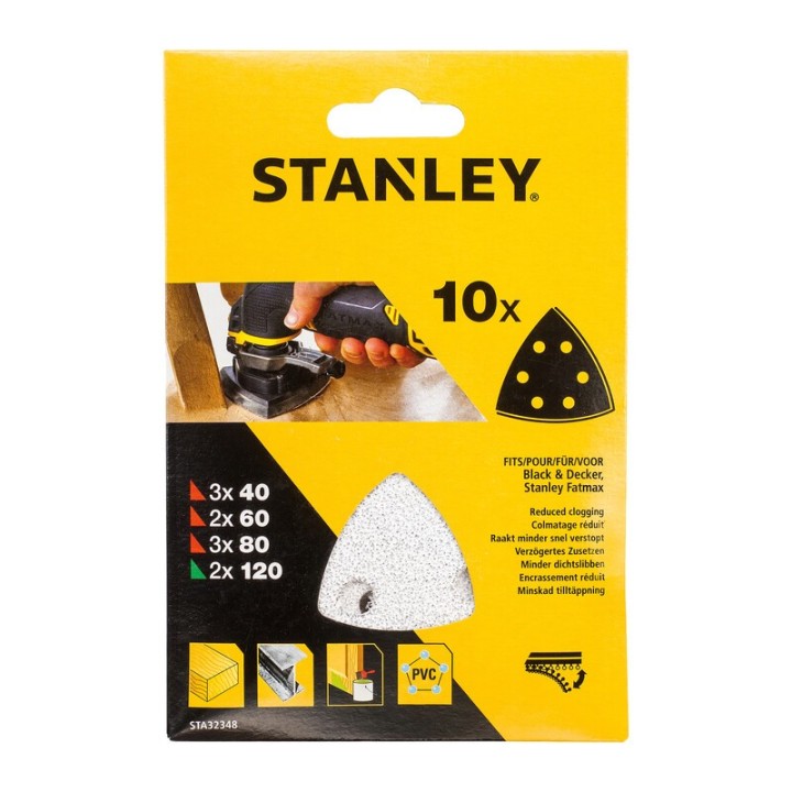 STANLEY STA32348 10 FOGLI ABRASIVI MISTI P/MT300