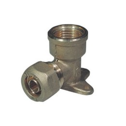 GOMITO A 90° FEMMINA CON FLANGIA PER TUBO COBRA-PEX 1/2 x 15