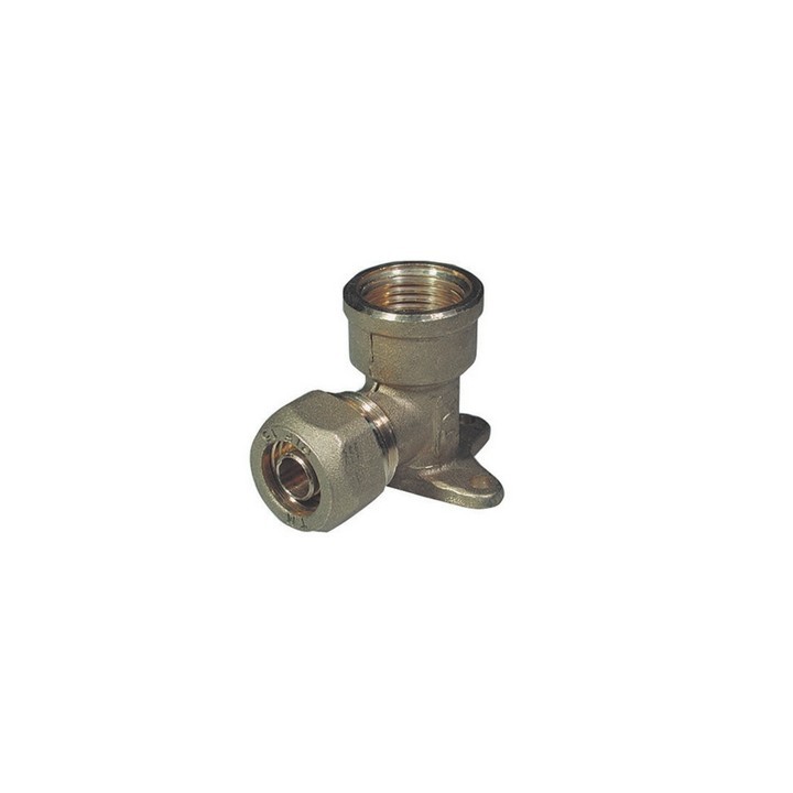 GOMITO A 90° FEMMINA CON FLANGIA PER TUBO COBRA-PEX 1/2 x 15