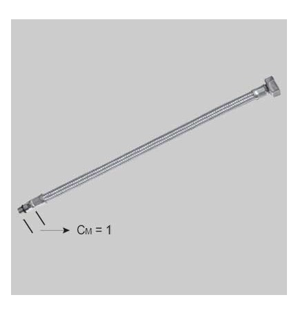 FLESSIBILE INOX PER MONOCOMANDI LAVELLI 3 VIE CM 35 - F 1/2 x M 08