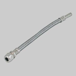 FLESSIBILE INOX CON TUBETTO Ø 10 E BICONO Ø 10 - cm 35