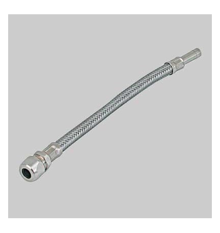 FLESSIBILE INOX CON TUBETTO Ø 10 E BICONO Ø 10 - cm 35