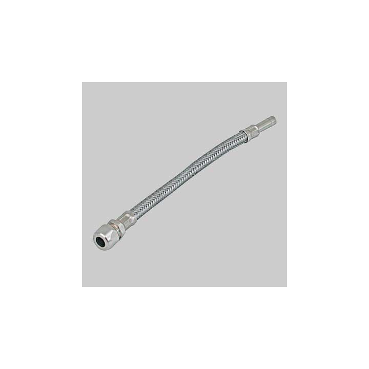 FLESSIBILE INOX CON TUBETTO Ø 10 E BICONO Ø 10 - cm 35