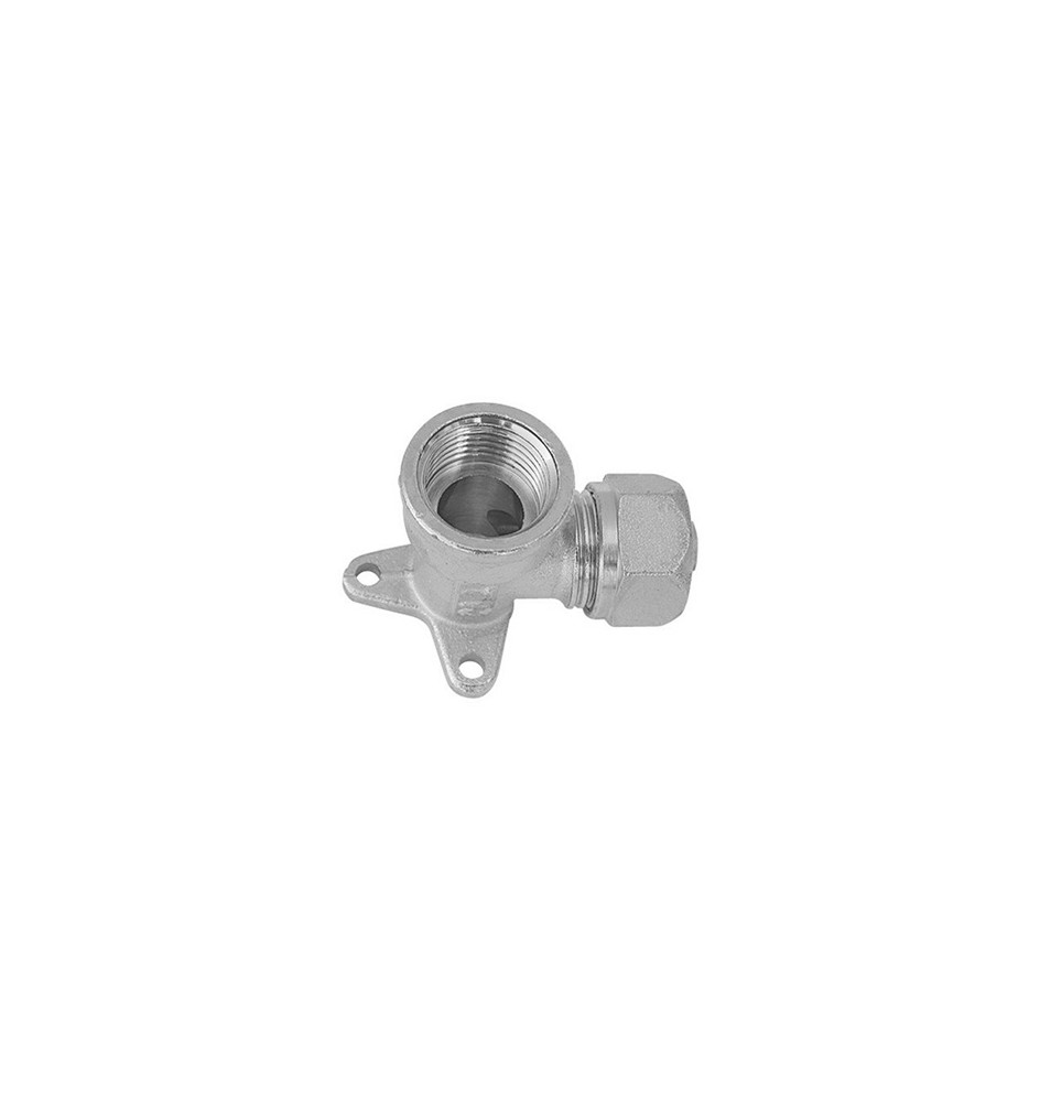 RACCORDO CURVO FEMMINA CON FLANGIA A 3 FORI TIEMME PER MULTISTRATO 1/2 x 20 -CONF