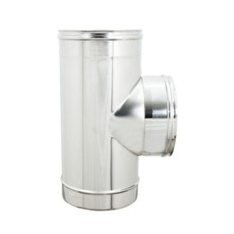 RACCORDO A T INOX ATTACCO FFM P/PELLET D 10 CM