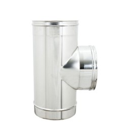 RACCORDO A T INOX ATTACCO FFM P/PELLET D 10 CM