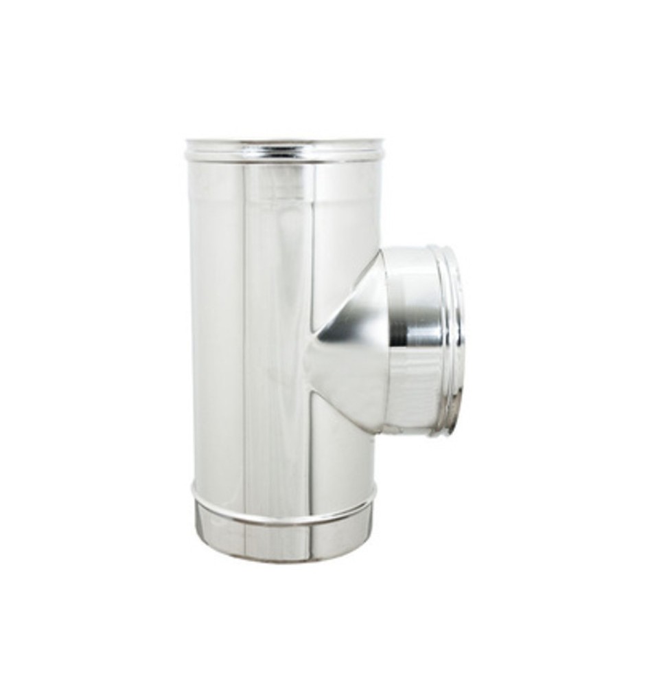 RACCORDO A T INOX ATTACCO FFM P/PELLET D 10 CM