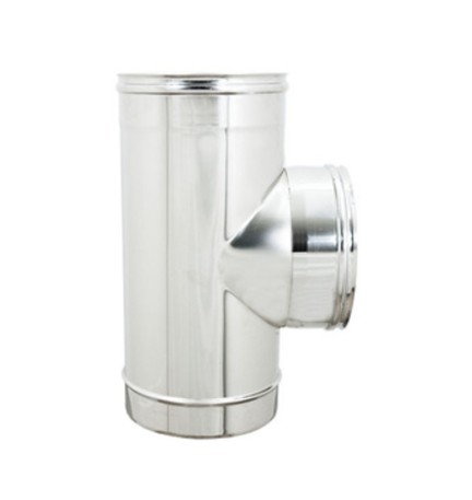 RACCORDO A T INOX ATTACCO FFM P/PELLET D 10 CM