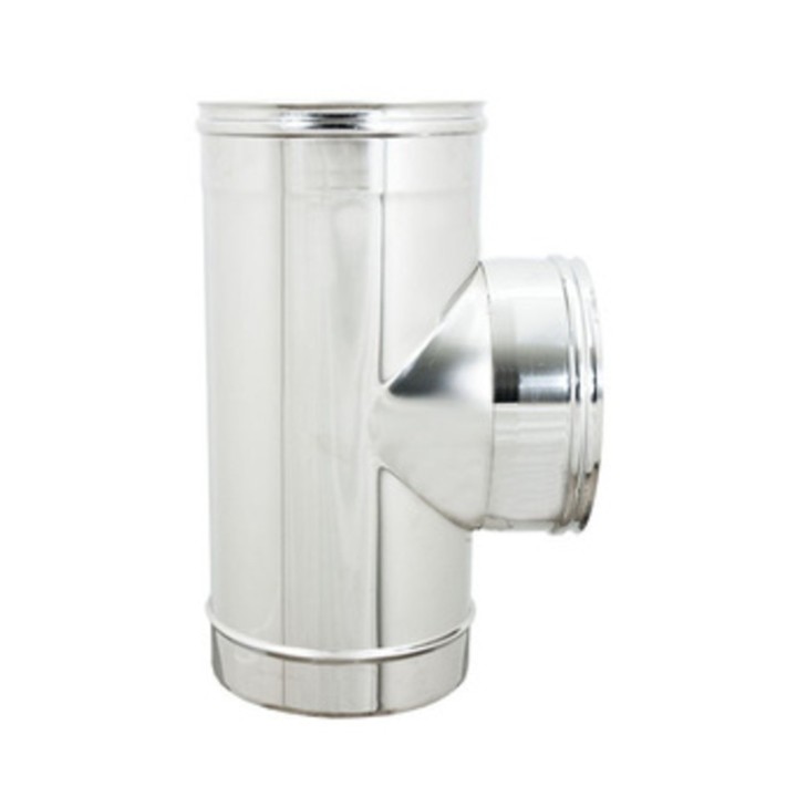 RACCORDO A T INOX ATTACCO FFM P/PELLET D 10 CM