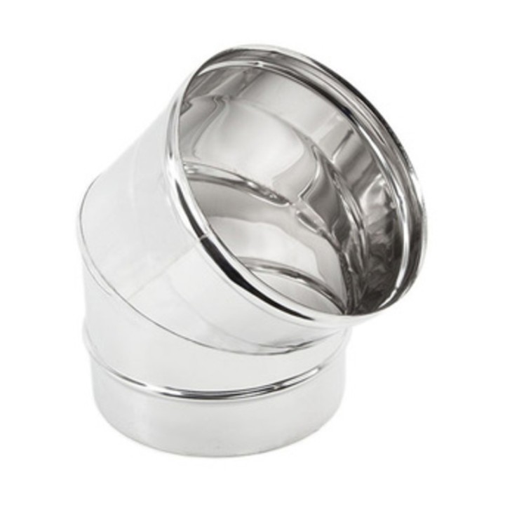 GOMITO INOX AISI 304 45 D 15 CM