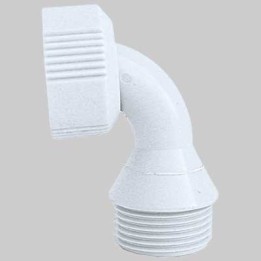 RACCORDO CURVO IN NYLON GIREVOLE PER TUBI CARICO LAVATRICE/LAVASTOVIGLIE - 3/4 M x 3/4 F
