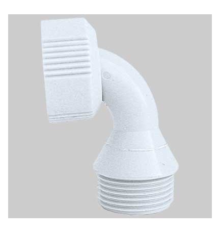 RACCORDO CURVO IN NYLON GIREVOLE PER TUBI CARICO LAVATRICE/LAVASTOVIGLIE - 3/4 M x 3/4 F