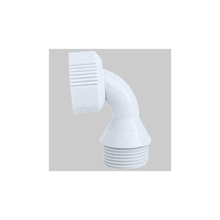 RACCORDO CURVO IN NYLON GIREVOLE PER TUBI CARICO LAVATRICE/LAVASTOVIGLIE - 3/4 M x 3/4 F