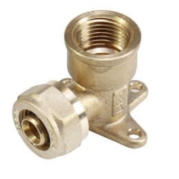 GOMITO A 90° F/FILET. F CON FLANGIA E DUE FORI DI FISSAGGIO Diam. 1/2 x 20