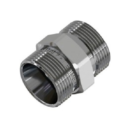 RACCORDO DIRITTO DOPPIO CROMATO 24X19 fil (D.16)