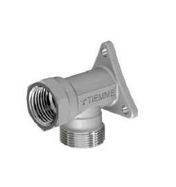 RACCORDO CURVO FEMMINA CROMATO CON FLANGIA 1/2 - 24X19 fil (D.16)