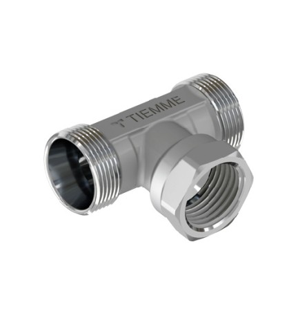 RACCORDO A T MASCHIO FEMMINA CROMATO 1/2 - 24X19 fil (D.16)