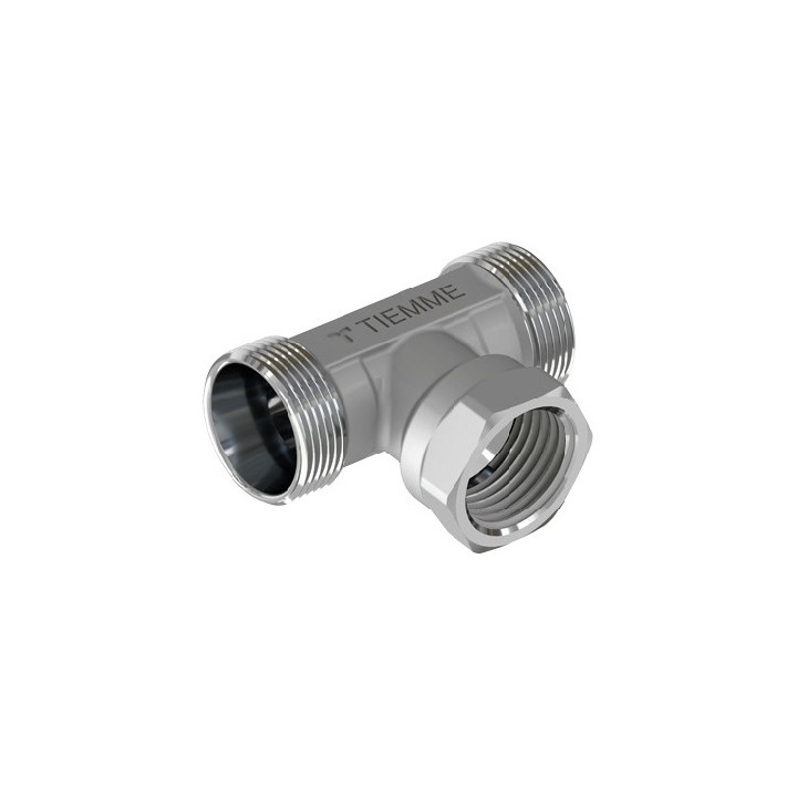 RACCORDO A T MASCHIO FEMMINA CROMATO 1/2 - 24X19 fil (D.16)