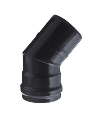 GOMITO P/STUFA A PELLET 45 ATTACCO MF D 10 CM NERO OPACO