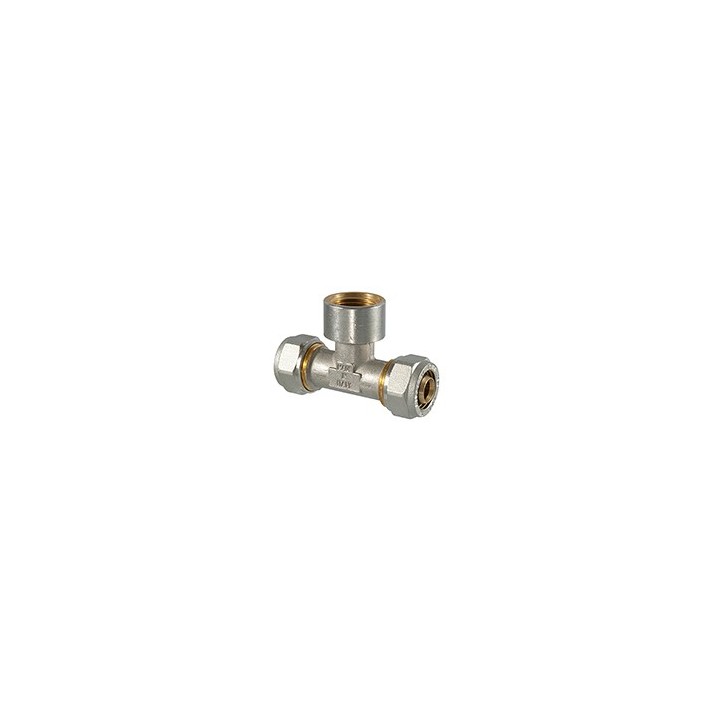 RACCORDO TEE FEMMINA A COMPRESSIONE PER MULTISTRATO 16 x 1/2 x 16