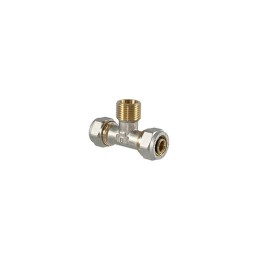 RACCORDO TEE MASCHIO A COMPRESSIONE PER MULTISTRATO 20 x 1/2 x 20