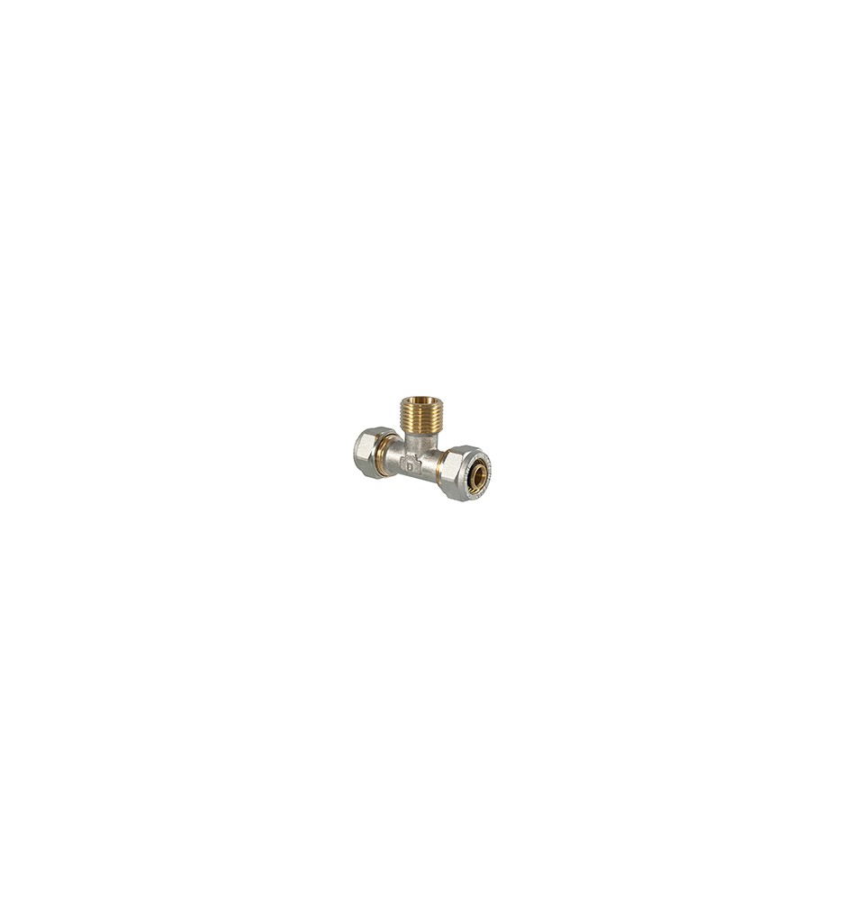 RACCORDO TEE MASCHIO A COMPRESSIONE PER MULTISTRATO 20 x 3/4 x 20