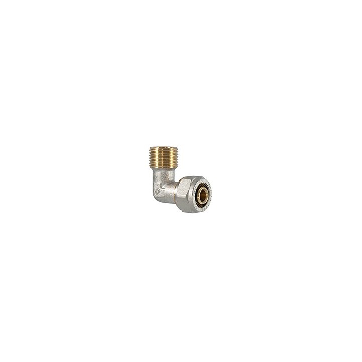 RACCORDO CURVO MASCHIO A COMPRESSIONE PER MULTISTRATO 3/4 x 26