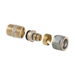 RACCORDO DIRITTO MASCHIO A COMPRESSIONE P/MULTISTRATO 2PZ ASSEMBLATO 3/4 x 1" - 26 (2,00)
