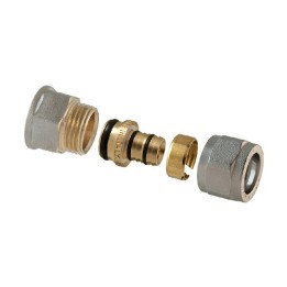 RACCORDO DIRITTO FEMMINA A COMPRESSIONE P/MULTISTRATO 2PZ ASSEMBLATO 3/4 x 3/4- 20 (2,00)