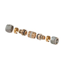 RACCORDO DIRITTO DOPPIO A COMPRESSIONE P/MULTISTRATO 2 PZ ASSEMBLATO...