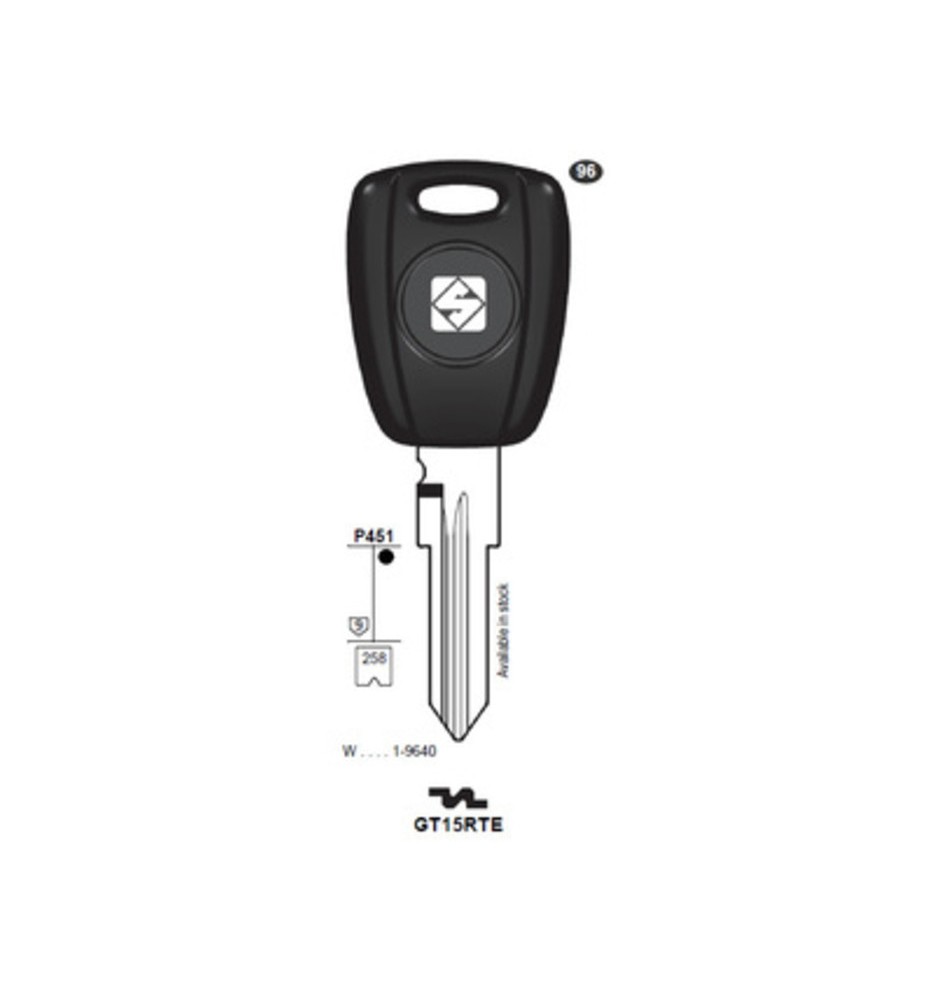 SILCA GT15RTE CHIAVE TRANSPONDER VUOTA OTTONE