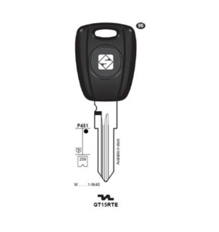SILCA GT15RTE CHIAVE TRANSPONDER VUOTA OTTONE