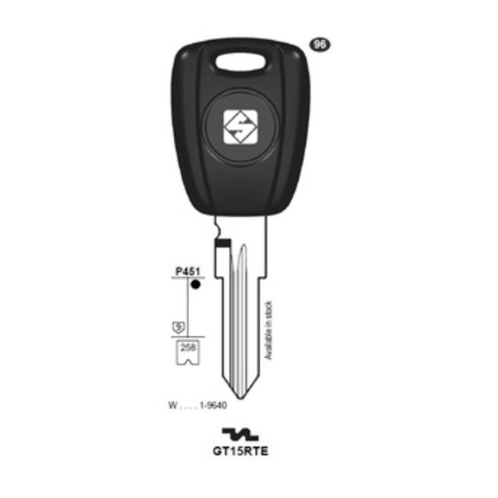 SILCA GT15RTE CHIAVE TRANSPONDER VUOTA OTTONE