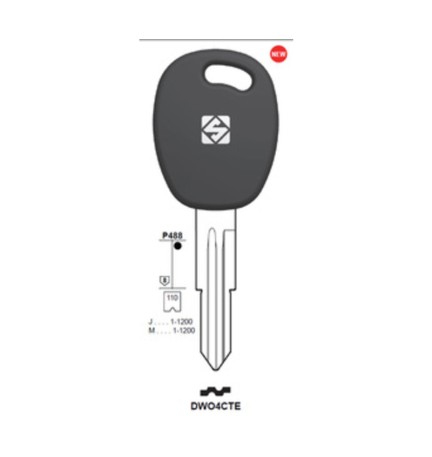 SILCA DWO4CTE CHIAVE TRANSPONDER VUOTA OTTONE