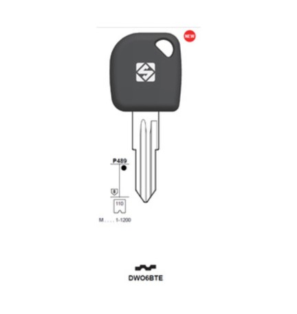 SILCA DWO6BTE CHIAVE TRANSPONDER VUOTA OTTONE