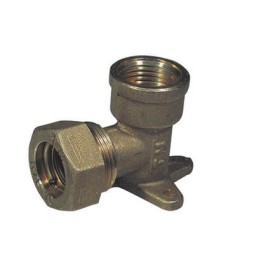 GOMITO A 90° CON FLANGIA A 3 FORI O-RING FEMMINA 1/2 x 16