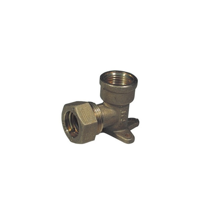 GOMITO A 90° CON FLANGIA A 3 FORI O-RING FEMMINA 1/2 x 16