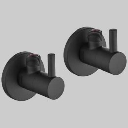 COPPIA RUBINETTI SOTTOLAVABO TONDO NERO - 1/2 x 3/8