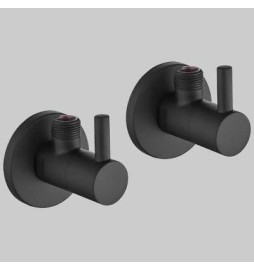 COPPIA RUBINETTI SOTTOLAVABO TONDO NERO - 1/2 x 3/8
