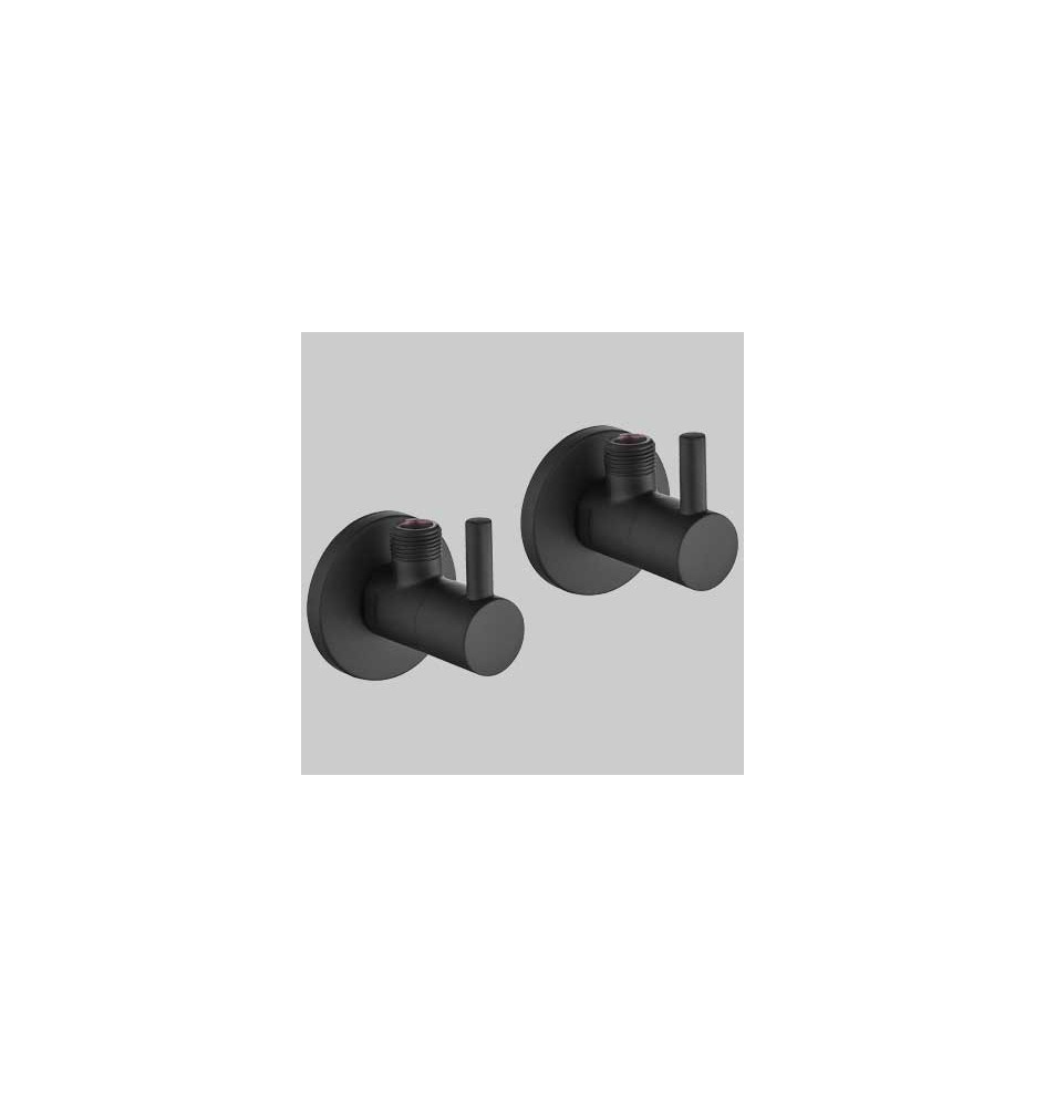 COPPIA RUBINETTI SOTTOLAVABO TONDO NERO - 1/2 x 3/8