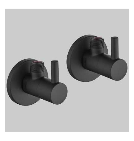 COPPIA RUBINETTI SOTTOLAVABO TONDO NERO - 1/2 x 3/8