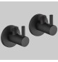 COPPIA RUBINETTI SOTTOLAVABO TONDO NERO - 1/2 x 3/8