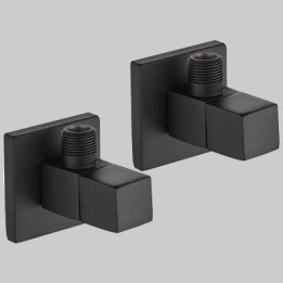 COPPIA RUBINETTI SOTTOLAVABO QUADRO NERO - 1/2 x 3/8