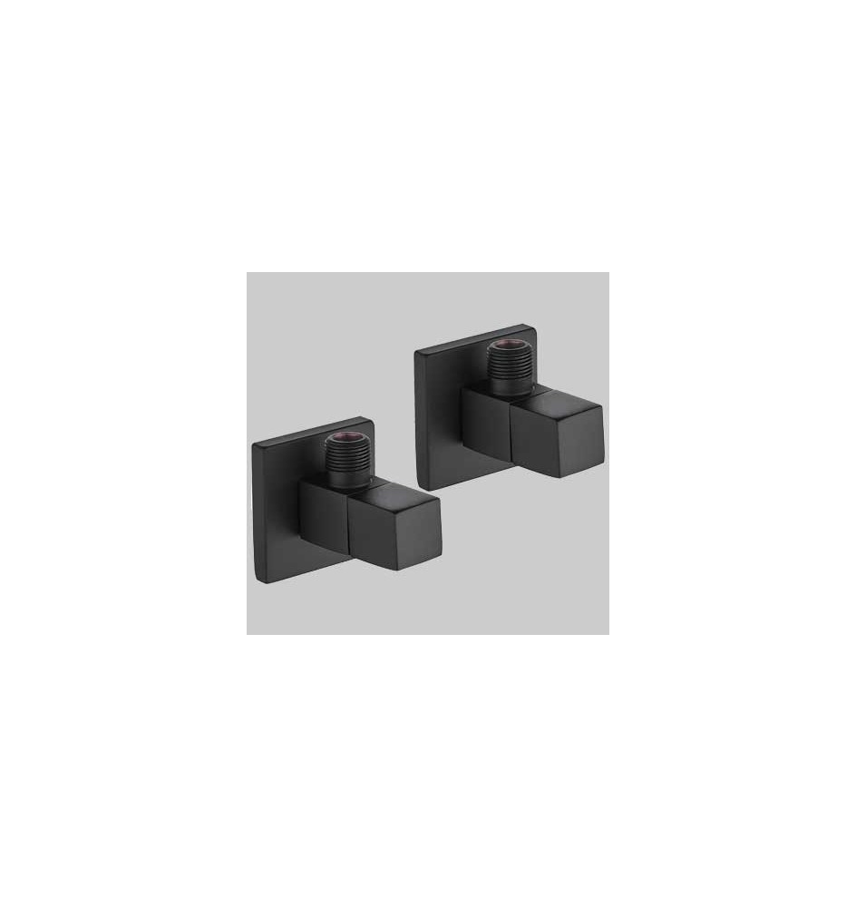 COPPIA RUBINETTI SOTTOLAVABO QUADRO NERO - 1/2 x 3/8